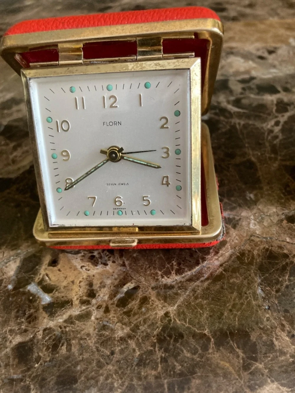 Vintage FLORN No. 71B Seven Jewel German Travel Alarm Clock